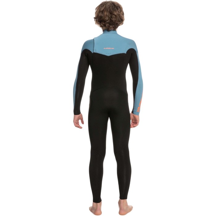 2024 Quiksilver Boys Everyday Sessions 4/3mm GBS Chest Zip Wetsuit EQBW103094 - Black / Provincial Blue